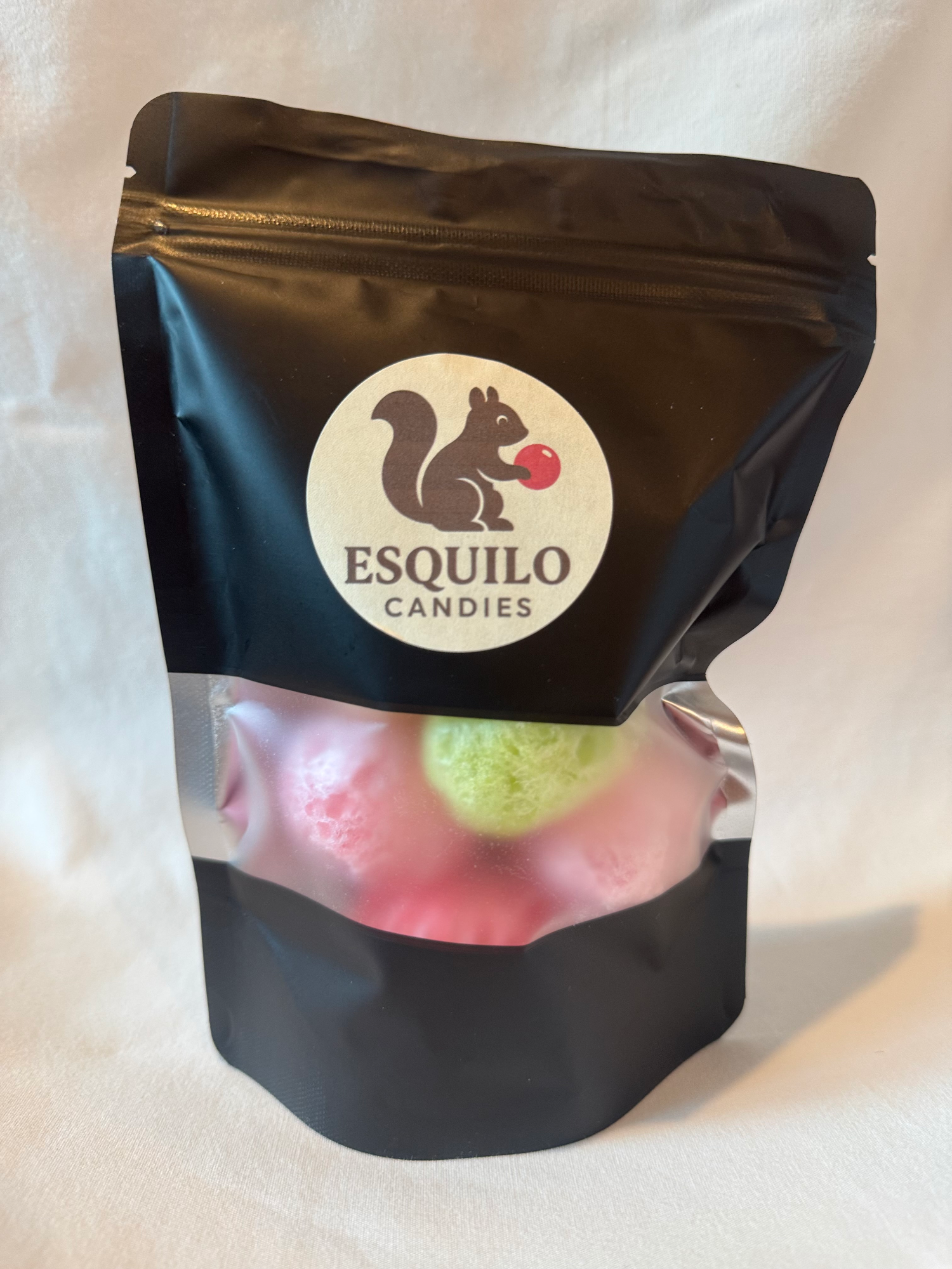Bag of Esquilo Candies - Happy Farmers with a visible brand logo on a white background