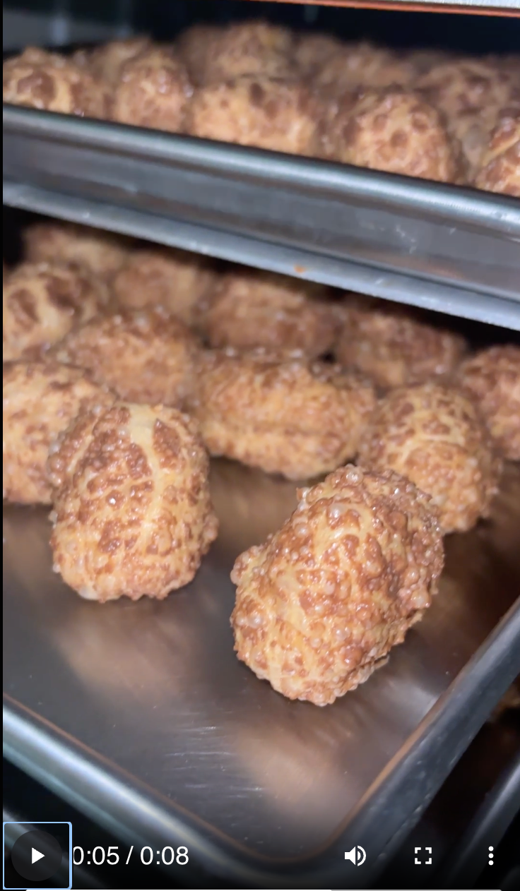 Freeze Dried Milk Duds transformed into Chocolate Caramel Puffs